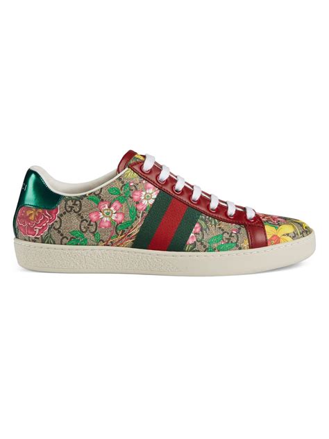 multicolor flora canvas gucci high-top sneakers|Gucci new ace floral print.